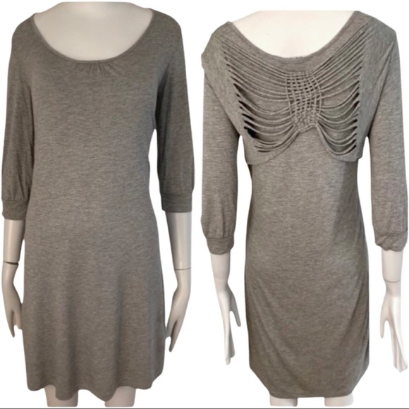 Reiss Dresses & Skirts - REISS Jersey Knit Shredded Back Grey Dress